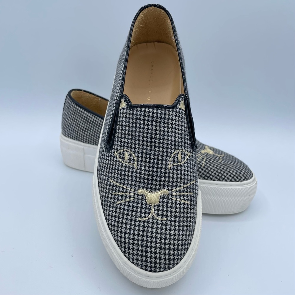 Charlotte Olympia Cool Cats Houndstooth Sneakers 36